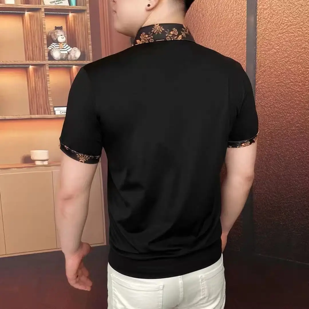2026 Summer New Style Men's Polo Shirt with Collar - Stylish Business Casual Short Sleeve Fashion Trendy and Form-Fitting