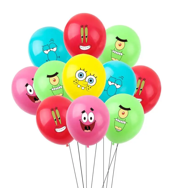 20Pcs/set Spongebob Squarepants Patrick Star Squidward Tentacles 12 Inch Latex Balloons Birthdays Holidays Party Decorations