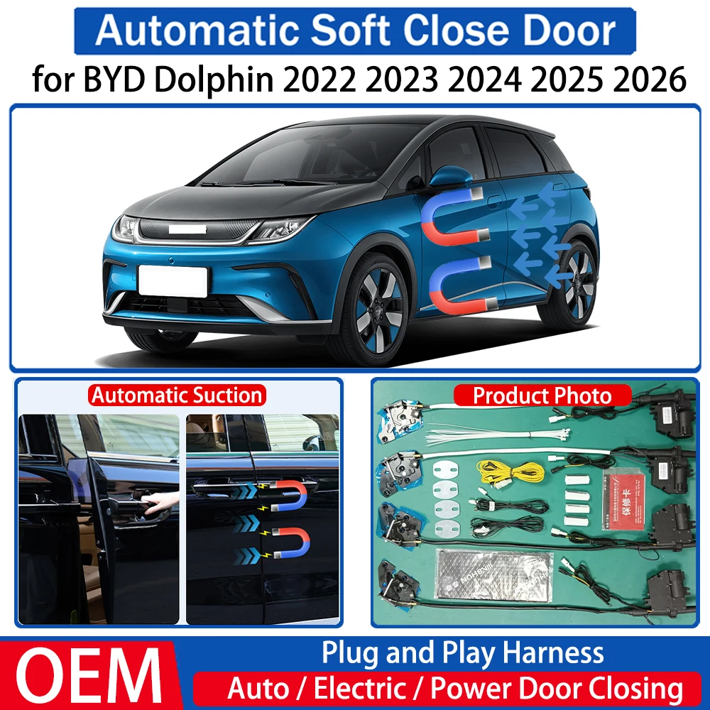 

ZJCGO for BYD Dolphin 2022 2023 2024 2025 2026 OEM Car Automatic Soft Close Door Electric Suction Kit Auto Power Closing System