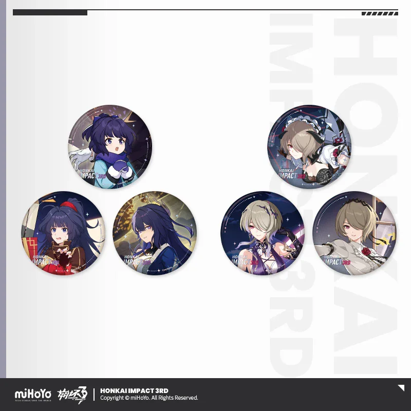 Official Honkai Star Rail Gaming Merchandise Cartoon Characters Cosplay Elysia Tinplate Badges Set Halloween Gifts