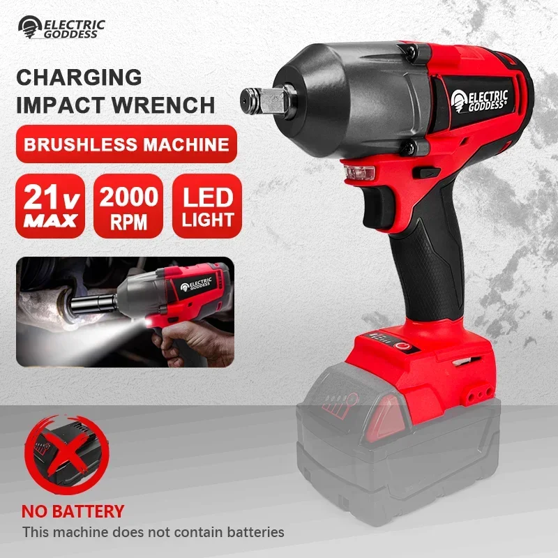 

EGOD Brushless Electric Impact Wrench 1300N.m Power Tool Set for HomeDiy Woodworking Automotive Repair Fit Milwaukee Battery