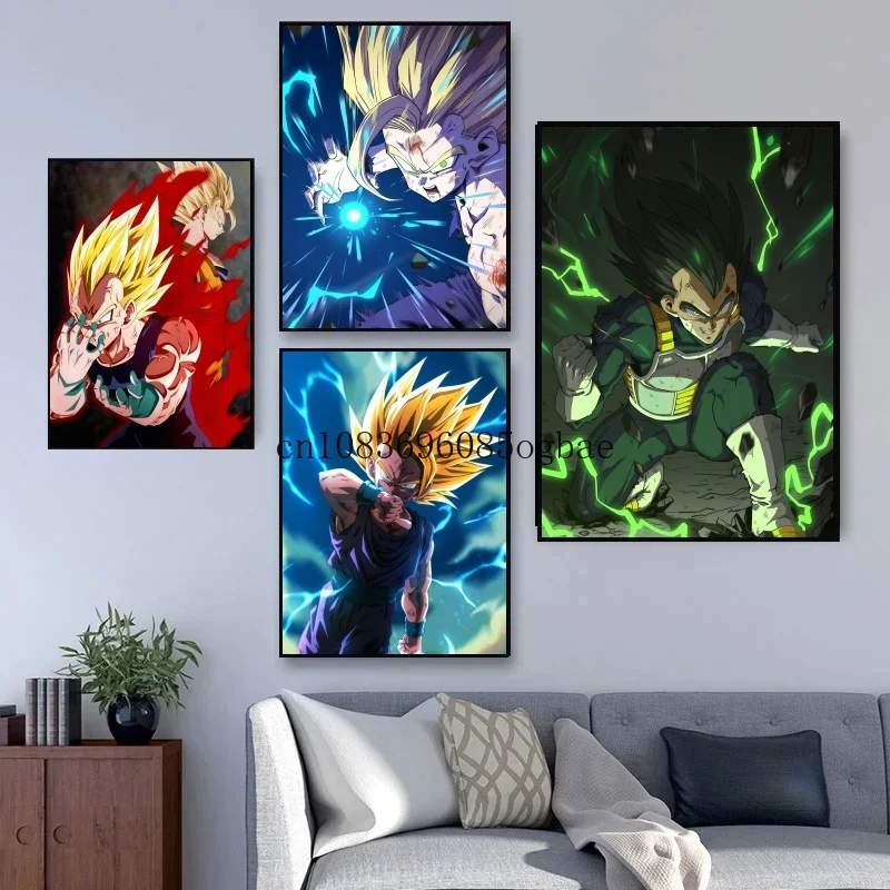 

High Quality Classic Hot-blooded Anime Dragon Ball Goku Vegeta HD Poster Picture Living Home Decor Mural Painting Birthday Gifts
