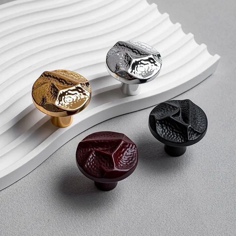 Plastic Hammer Cabinet Pulls Handle Single Hole Embossed Wardrobe Drawer Knobs Cabinet Door Furniture Hardware Handle Diam.32mm