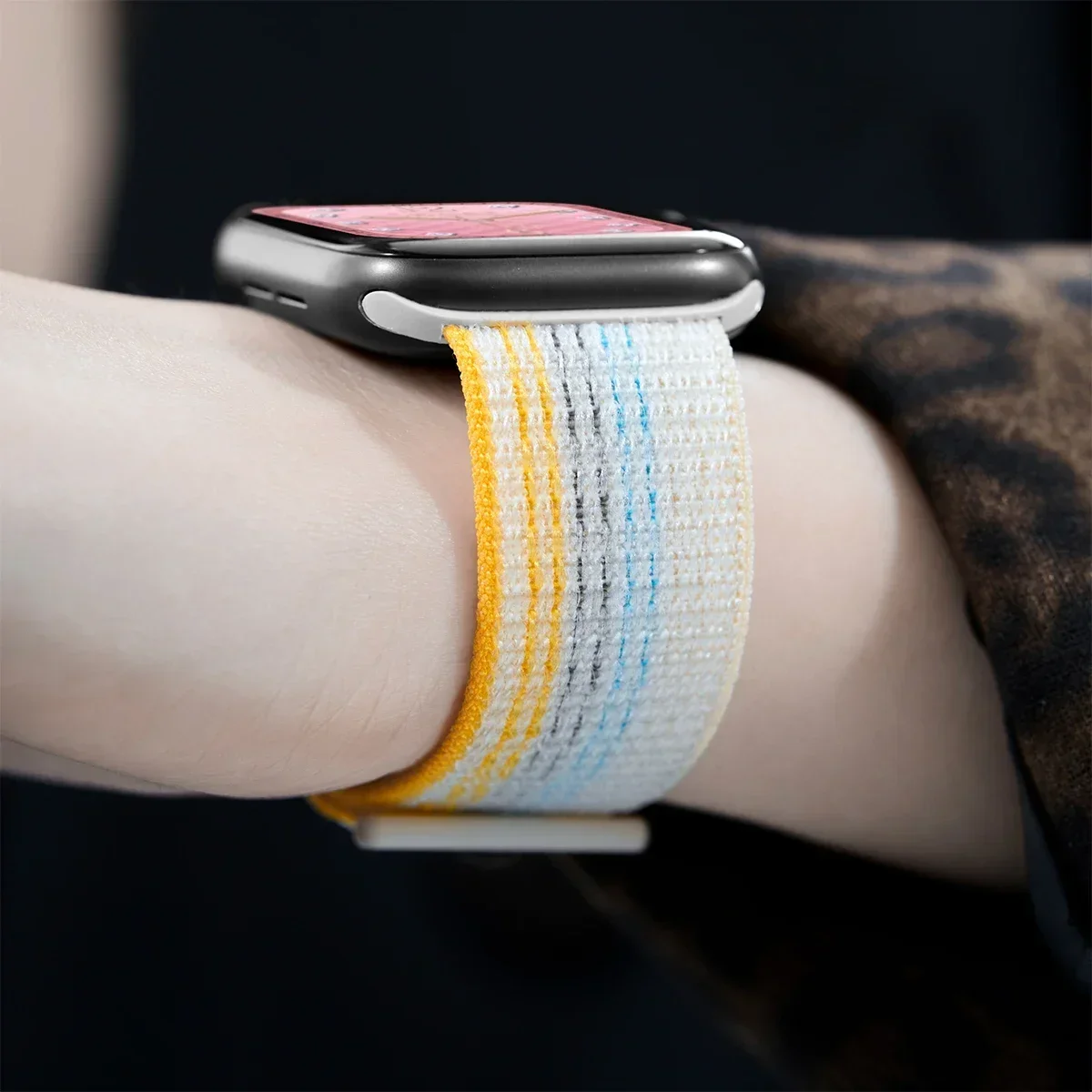 Nylon Strap for Apple Watch Band Ultra 2 49mm 46mm 42mm 45mm 44mm 40mm 41mm 38mm Loop Bracelet Iwatch Series 10 9 8 7 6 SE 5 4 3