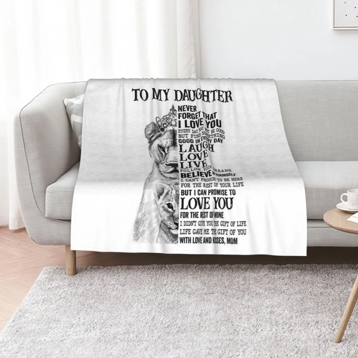 إلى ابنتي لا تنسى أبدًا أنني أحبك رمي بطانية محشوة بطانيات الشعر ورمي بطانيات سرير الأريكة #1