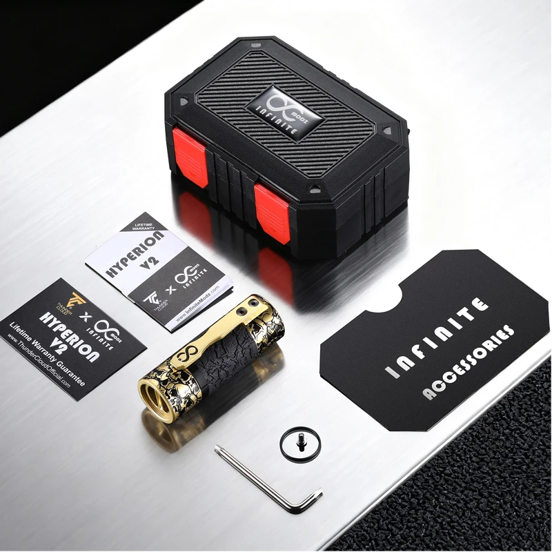 قلم Vape الأصلي ThunderCloud Hyperion V2 Mech Mod 28 مللي متر يعمل مع بطارية 18650/ 21700 مبخر ميكانيكي رائع من النحاس #3