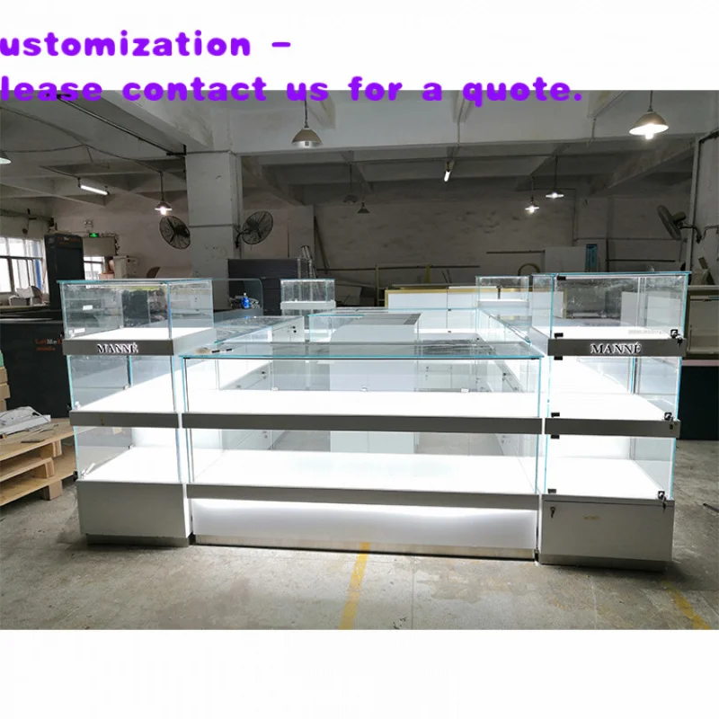 

Витрина для ювелирных изделий Custom.Funroad White: прилавок из МДФ со стеклом, демонстрационный шкаф, дизайн ювелирного киоска, распродажа