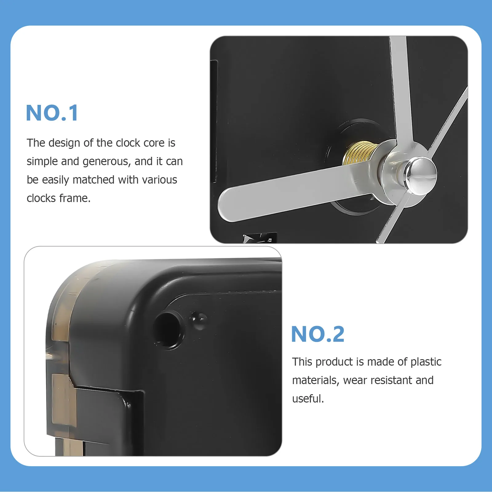 

1 Set Of Movement Kit Small Repairing Mechanism For Diy Wall Replacement Plastic Clock Motor Part High Precision Movement For