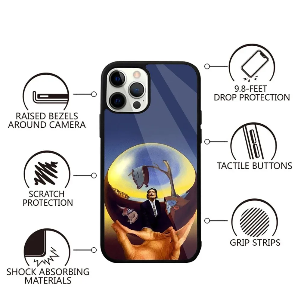 S-Salvador D-Dali painting Phone Case For iPhone 15,14,13,12,11,Plus,Pro,Max Mini Magsafe Magnetic Wireless Charging