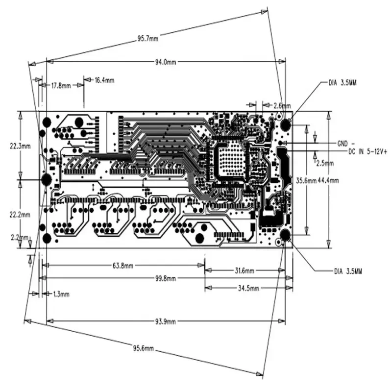 PCBA Mini 5port Networkmini modul sakelar ethernet 10/100/1000Mbps 5 V-16 V