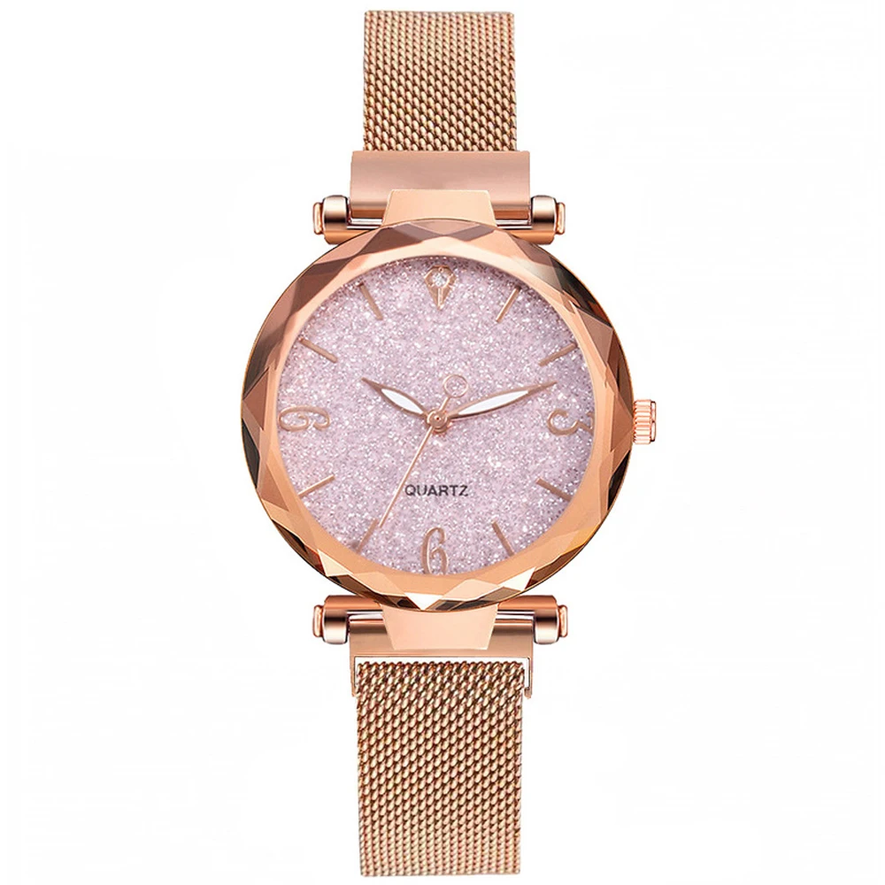 Women Watch  Top Brand Luxury Magnetic Starry Sky Lady Wristwatch Mesh Female Clock Rose Gold Relogio Feminino