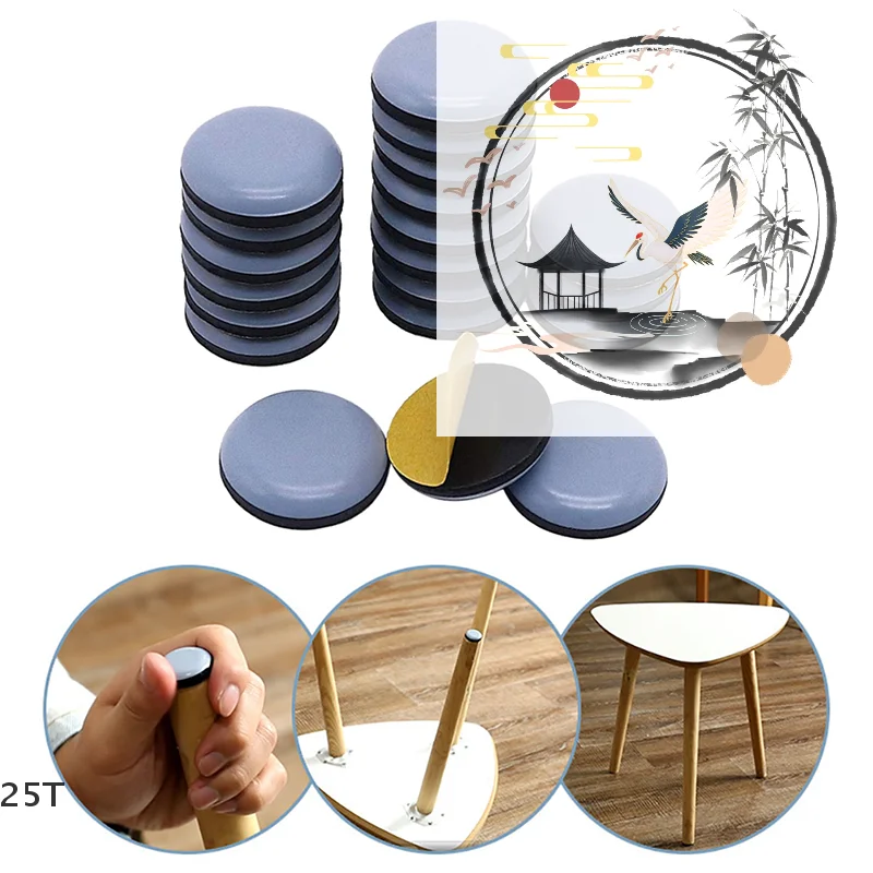 

4/8 шт. Накладки-слайдеры для мебели, защитные подкладки для ножек столов и стульев, для защиты пола от царапин на твердых покрытиях и коврах, из ПТФЭ