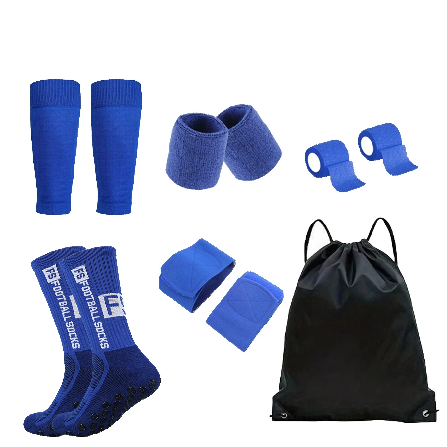 8-piece set of FS sports socks and protective accessories, suitable for sports such as football and daily wear