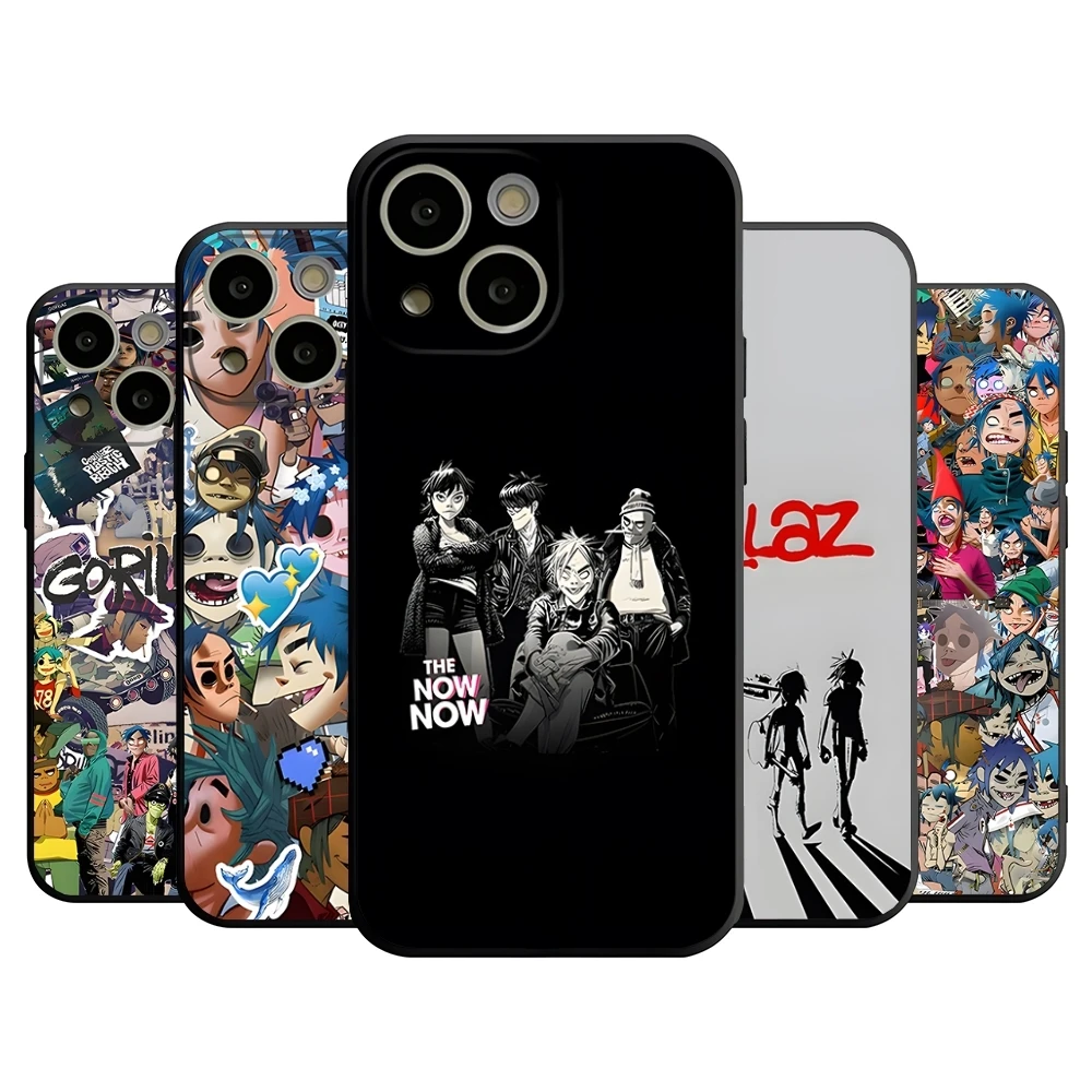 Anime Gorillazs Phone Case For 14 Pro Max For Apple Iphone 16 15 Po Max 12 Mini 11 13 Pro Xr X Xs 8 7 Plus Back Cover