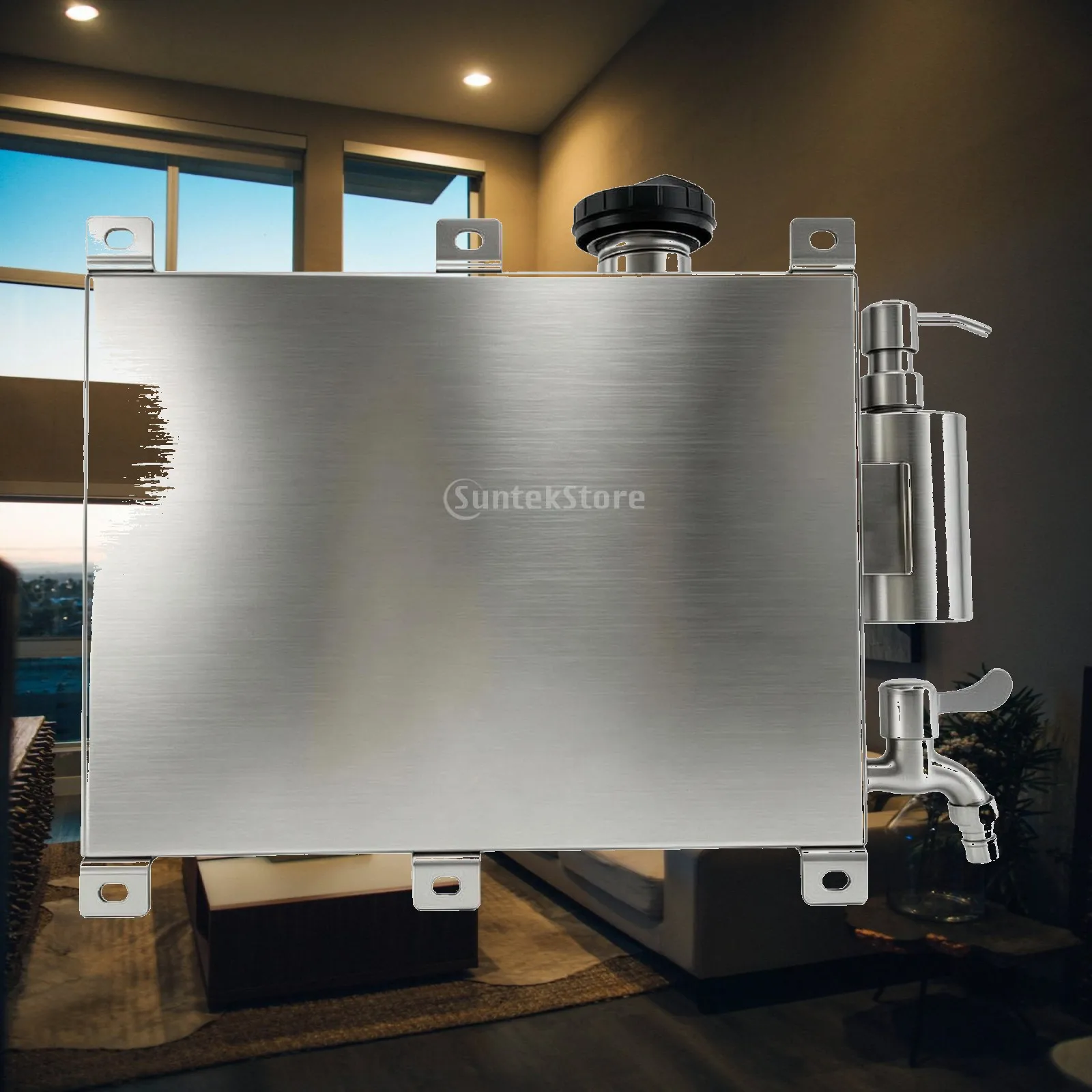 Mobile Truck Water Tank with Metal Faucet and Soap Dispenser for on the Go Hand Cleaning