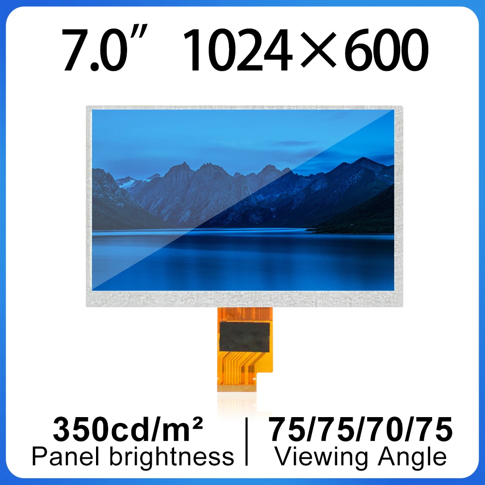 Original Innolux ZJ070NA-01B LCD HD Display Screen 75/75/70/75 For MP3 PMP 7.0 Inch LCM Module 1024×600 WSVGA 169PPI