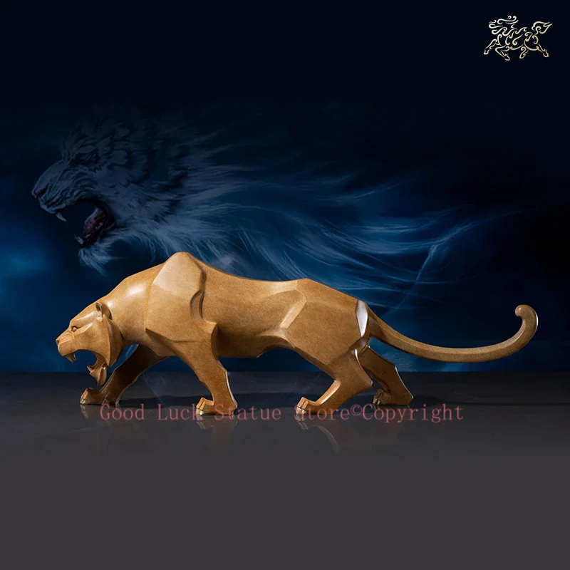 

66cm large Europe America 2025 TOP Original lucky flash Jaguar tiger bronze Sculpture home office business animal TOP Ornament