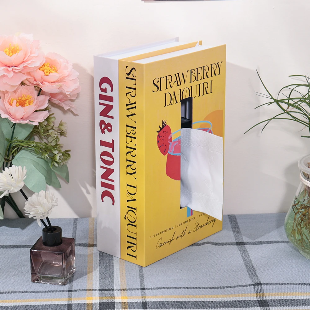 Luxury Book Style Tissue Box Napkin Holder Case Paper Box Container Fashion Hotel Storage Box Home Table Decoration Ornaments view 2