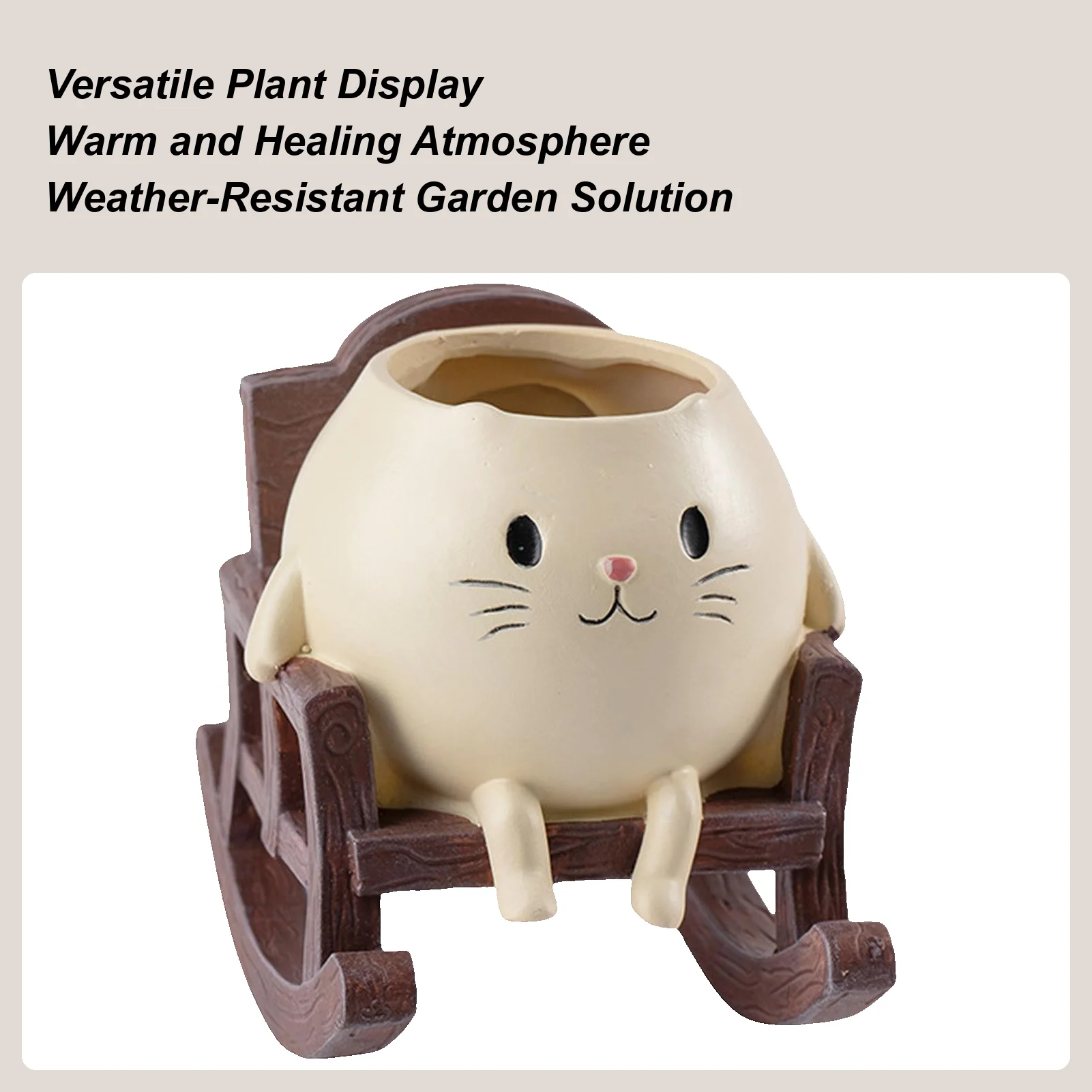 

Cute Plant Pots Cute Cat Rocking Chair Resin Flowerpots Adorable Plant Containers For Window Sill Outdoor Balcony Living Room