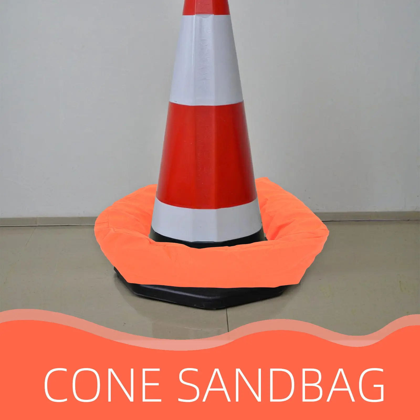 10Pcs Traffic Cone Weight Bags Reflective Ring Design Refillable Sandbag for Parking Construction Road Work Safety Control