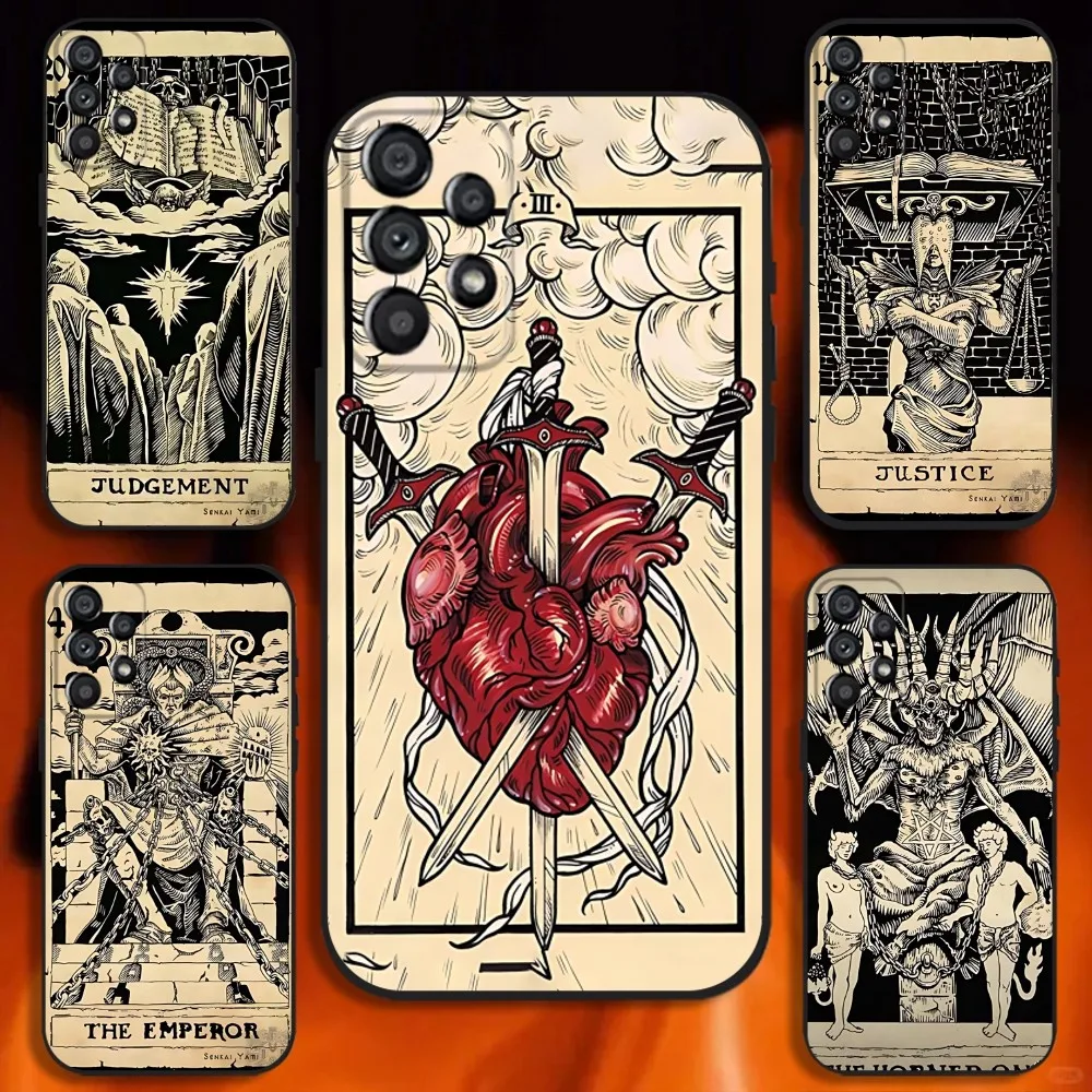 

Tarot Cards Reading Art Print Phone Case For Samsung Galaxy A20,A21s,A22,A31,A32,A52,A53,A72,73,A80 Soft Black Cover