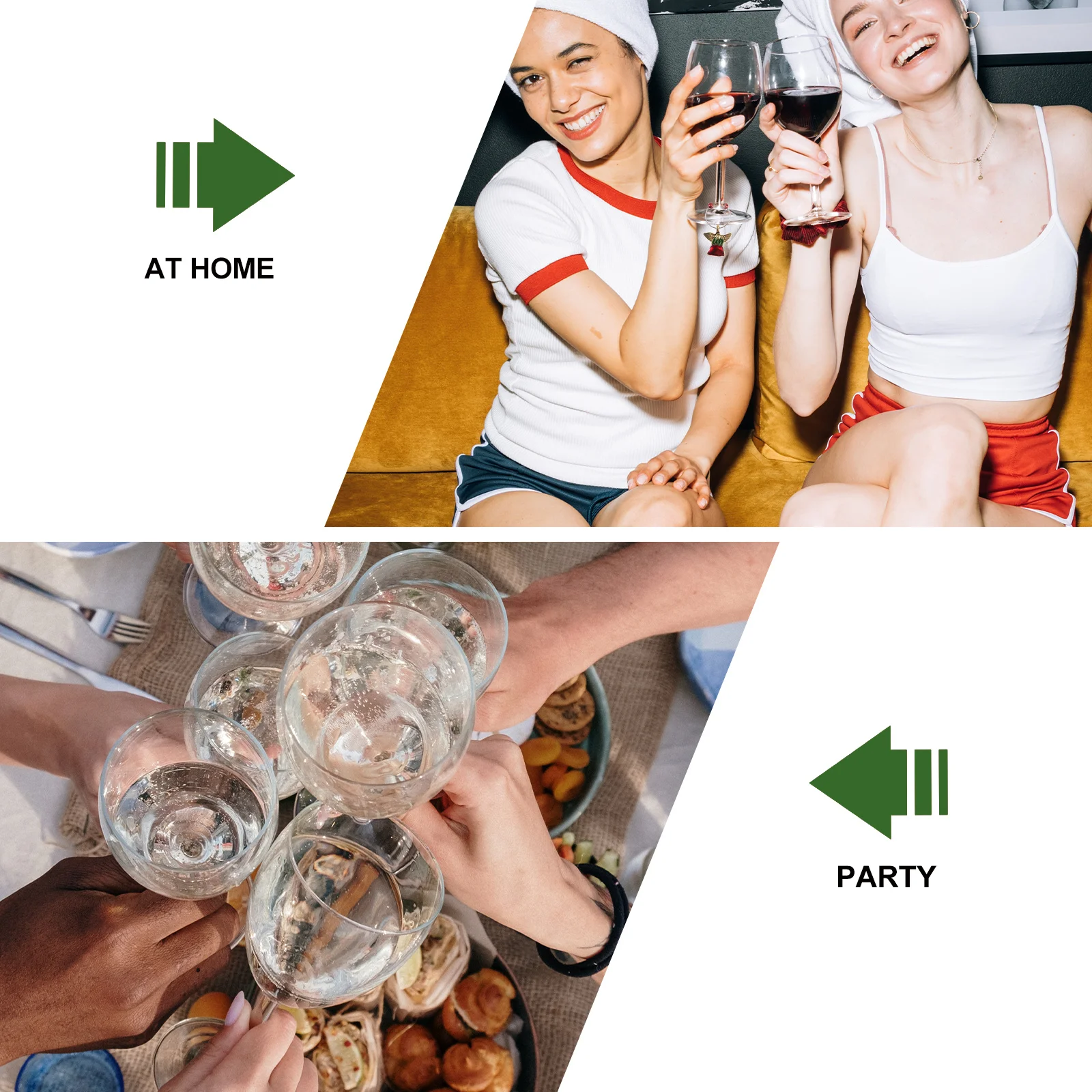 

1 Set 6pcs Christmas Wine Glass Tree Ornament Holiday Drink Markers Zinc Alloy Decorative Labels Charm