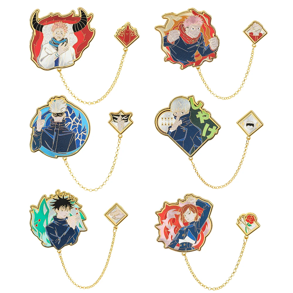 1pcs Cartoon Anime Metal Badge Tanjiro Nezuko Shinobu Kocho Zinc Alloy Pendant Brooch