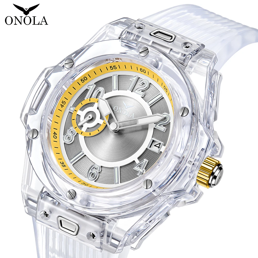 

ONOLA Men's Watch Luxury Silicone Waterproof Sports Fashion Advanced Men's Quartz Watch