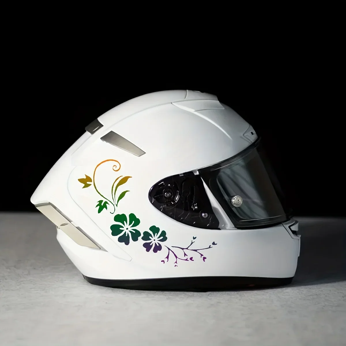 2Pcs/SET Floral Vine Vinyl Stickers Waterproof PVC Decals for Car Side Mirror Motorcycle Helmet Decor