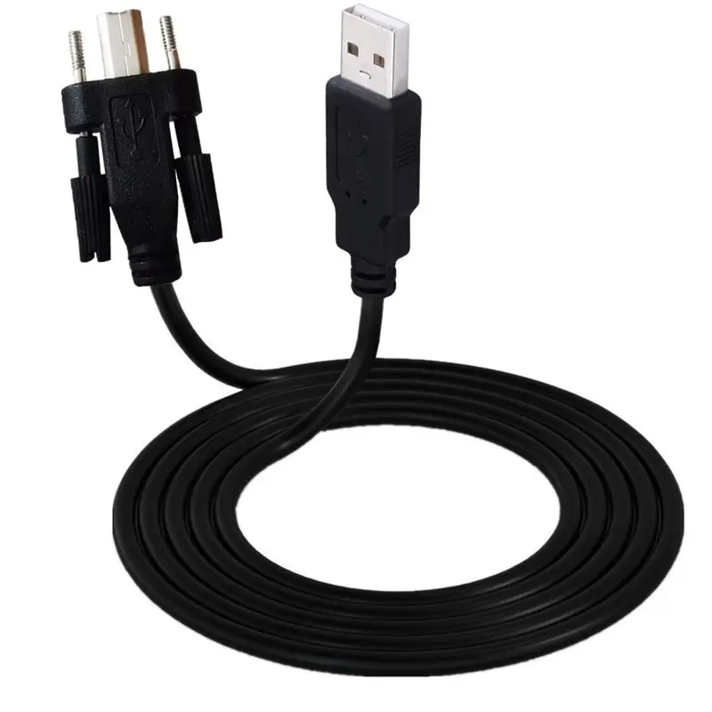 Industrial Camera USB2.0 Printer Data Cable With Screws Can Fix USB A to B Male Head Printing Square Port Connection Cable
