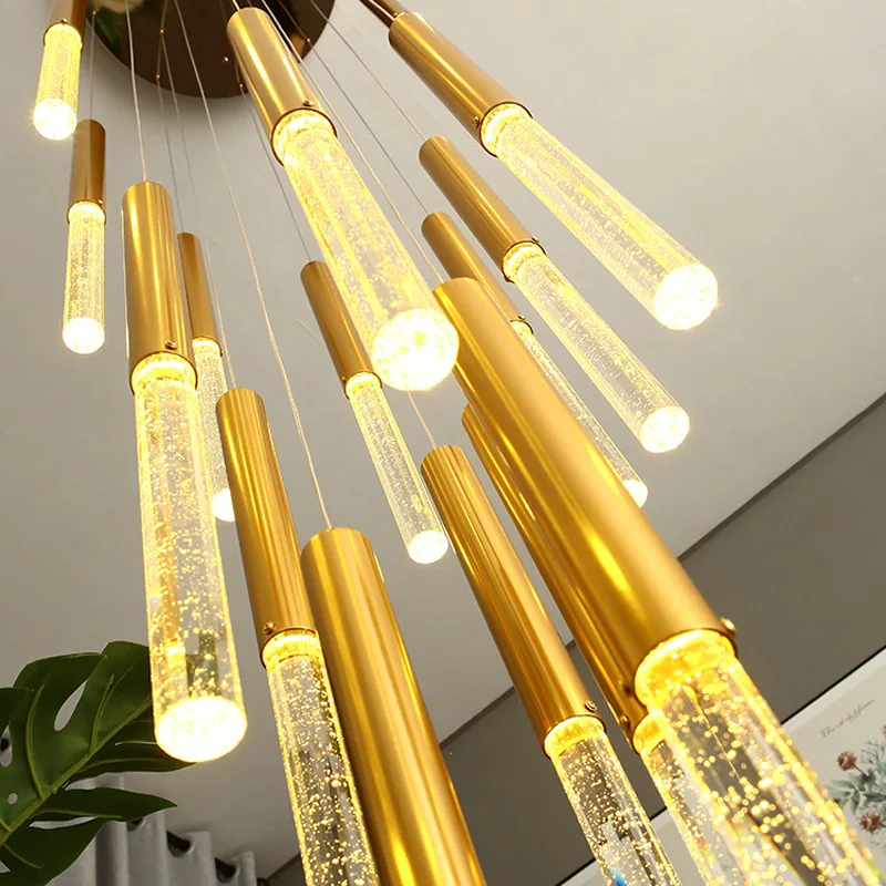 

Modern Led Ceiling Chandeliers Lighting Fixture Staircase Room Gold Bedroom Hanging Lamp Hallway Lobby Home Decor Indoor Luster