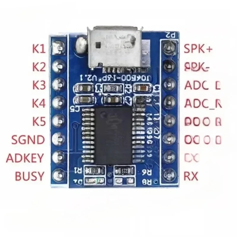 1pc JQ6500 USB MP3 Voice Sound Module 1 to 5 Channel, 16Mbit / 32Mbit