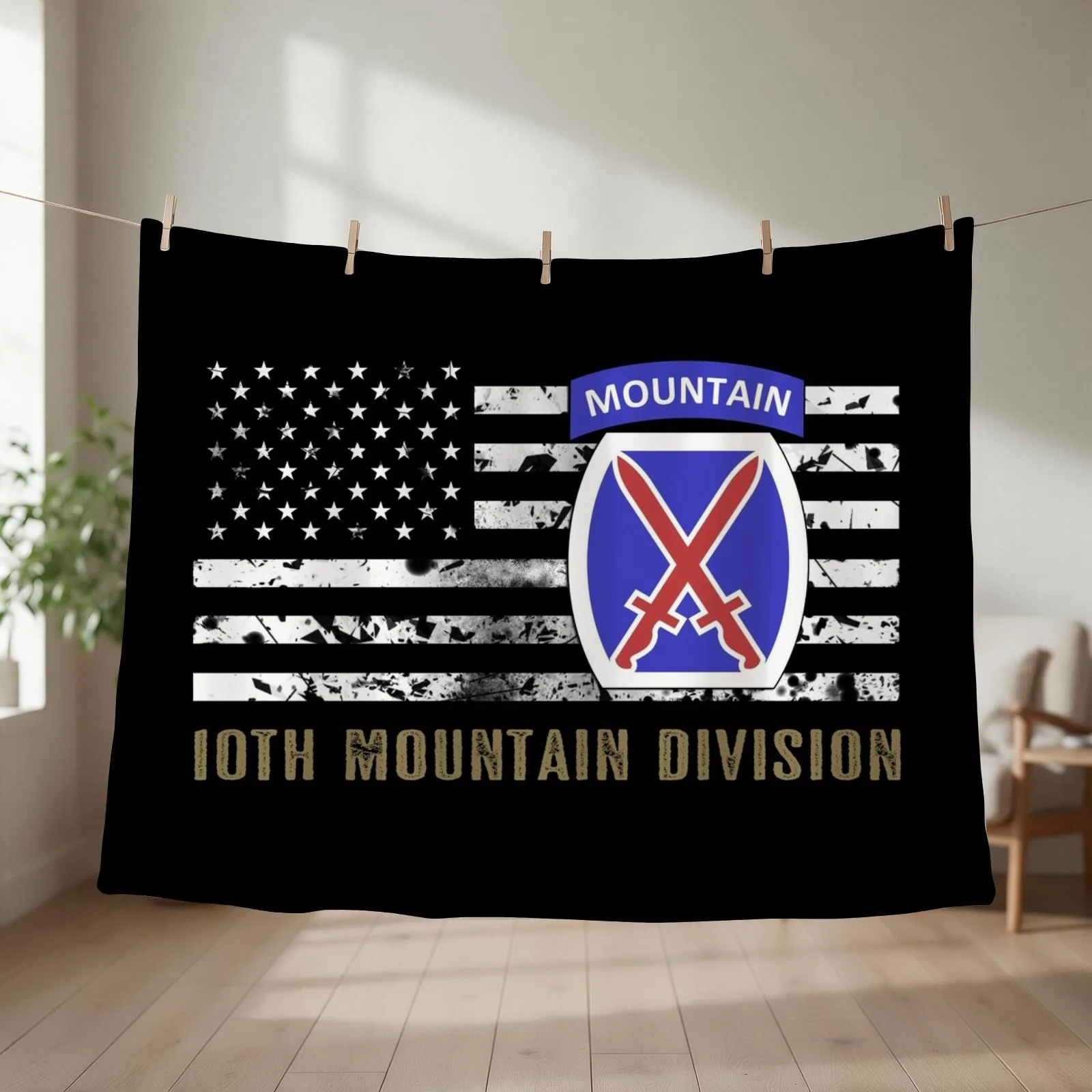 10th Mountain Division (Distressed Flag) Throw Blanket Picnic decorative warm for winter Bed Blankets