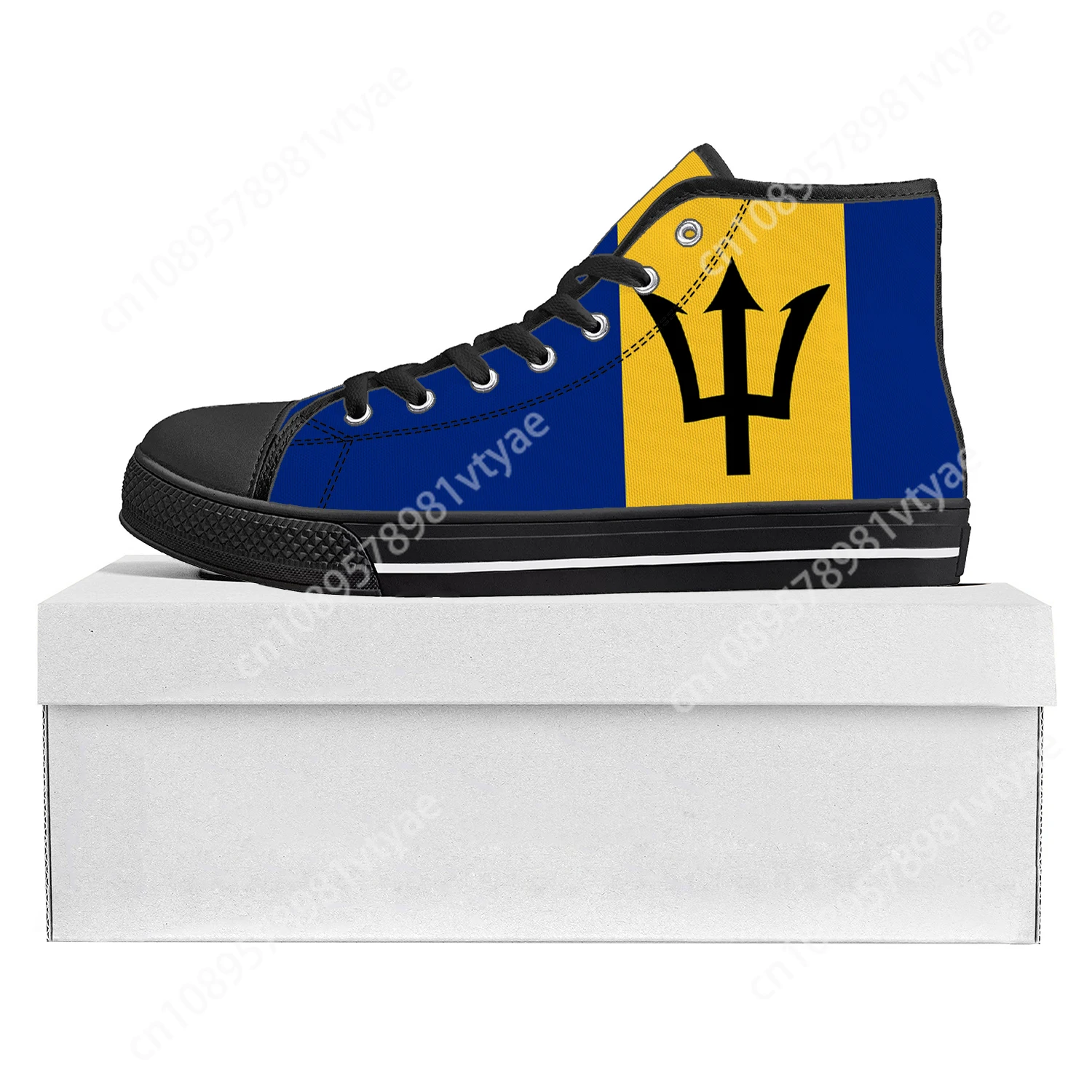 

Barbados Flag High Top High Quality Sneakers Mens Womens Teenager Canvas Sneaker Barbados Casual Couple Shoes Custom Shoe