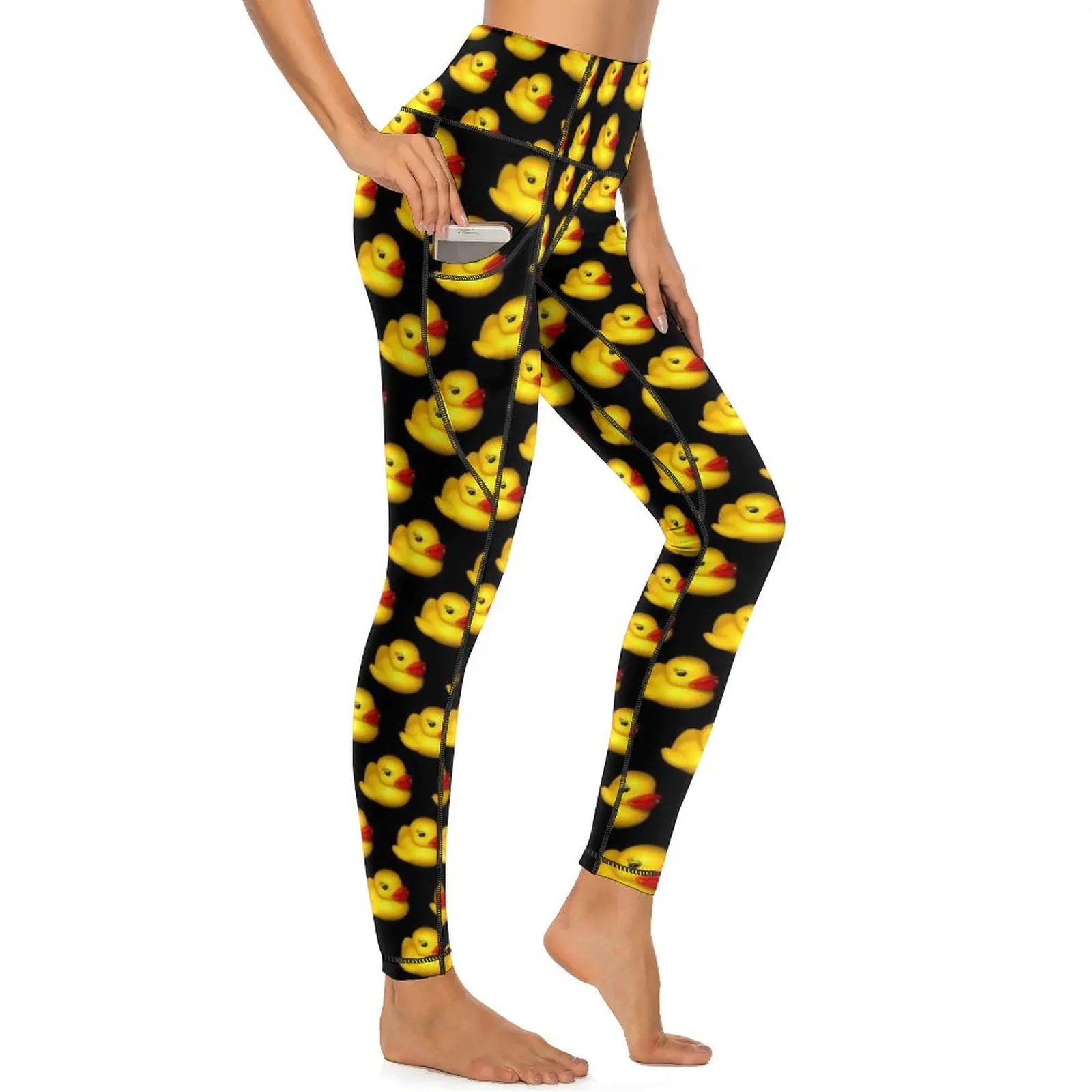 Rubber Ducks Yoga Pants Sexy Yellow Animal Custom Leggings Push Up Fitness Gym Leggins Female Vintage Stretch Sports Tights