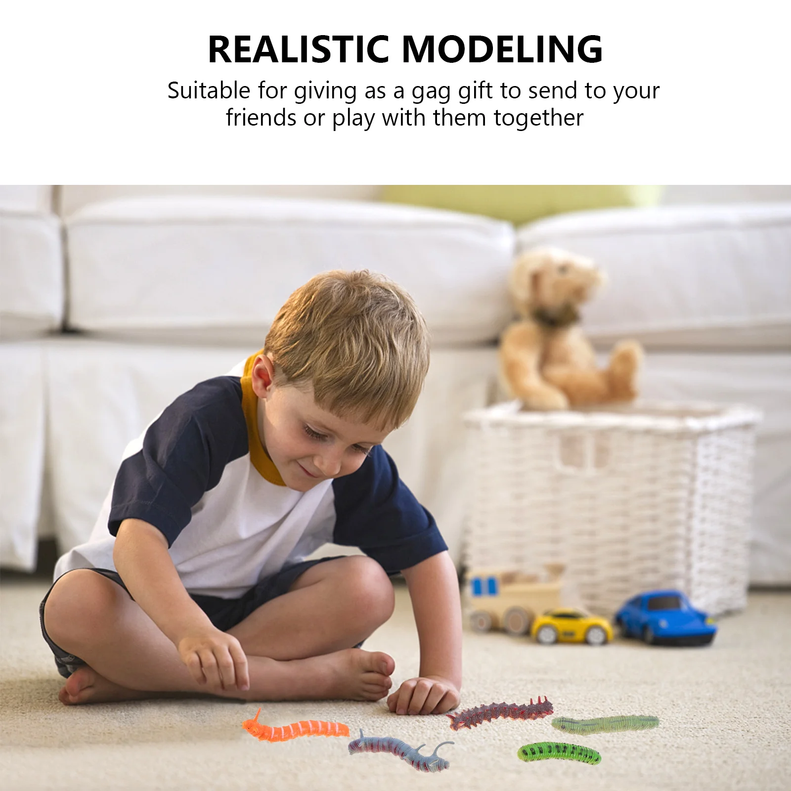 

12 Pcs Artificial Caterpillar Figures Toy Figurines Creepy Crawling Scritters Toys Tiny for Kids Insect Prank Stuff
