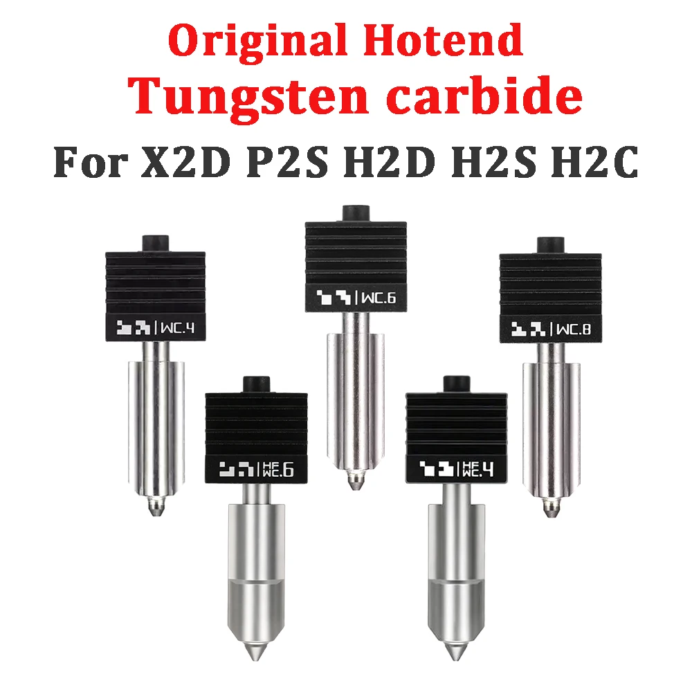 Original Wolframkarbid-Hotend für Bambu Lab X2D H2C P2S Hotend H2S H2D Hotend 0,4/0,6/0,8mm Düsen-Hotend für P2S A1/A1 mini