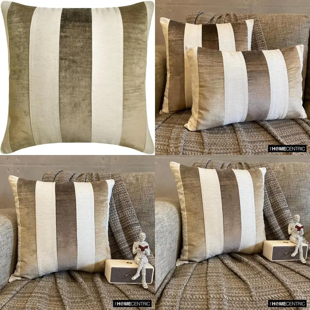 

Коричневые бархатные наволочки в стиле пэчворк, 18x18 дюймов, набор из 2 шт., декоративные наволочки для дивана и дивана