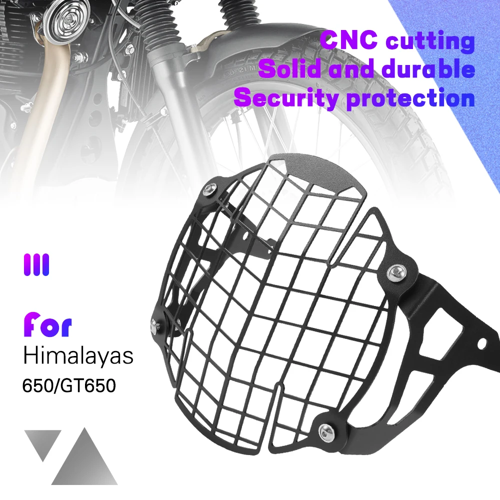 For Royal Enfield Interceptor 650 Continental INT650 GT650 Motorcycle Headlight Head Light Guard CNC Material Grid Mesh