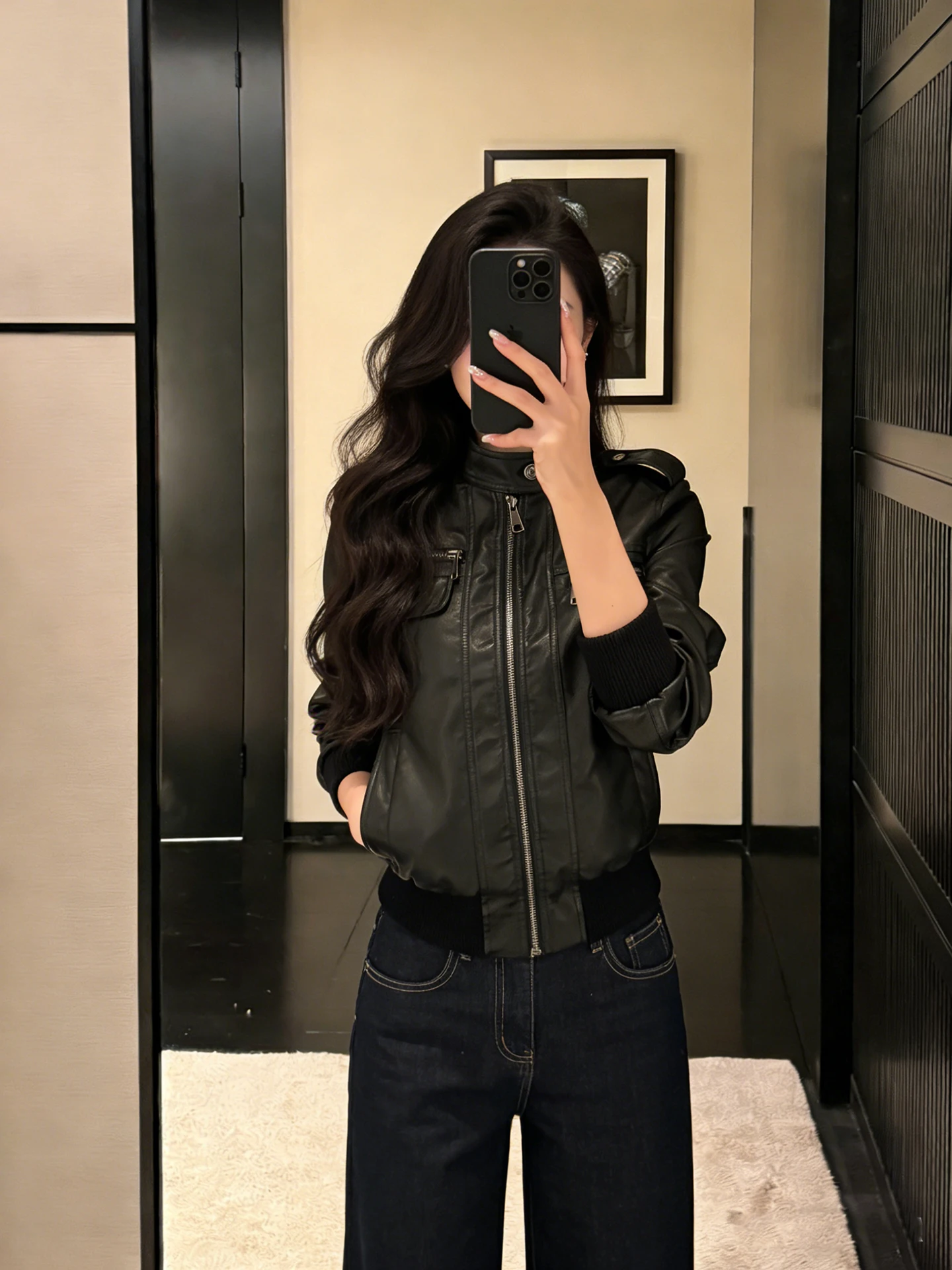 

Ретро-жакет из американской кожи с тяжелой строчкой и ребристой отделкой, женский, стильный, весенний, с застежкой-молнией, создающий ощущение комфорта и стиля