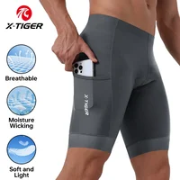 Pantalones cortos de ciclismo X-TIGER con 3 bolsillos, pantalones cortos gruesos de Gel 5D a prueba de golpes para bicicleta, pantalones cortos transpirables de verano para ciclismo de montaña y carretera para hombre