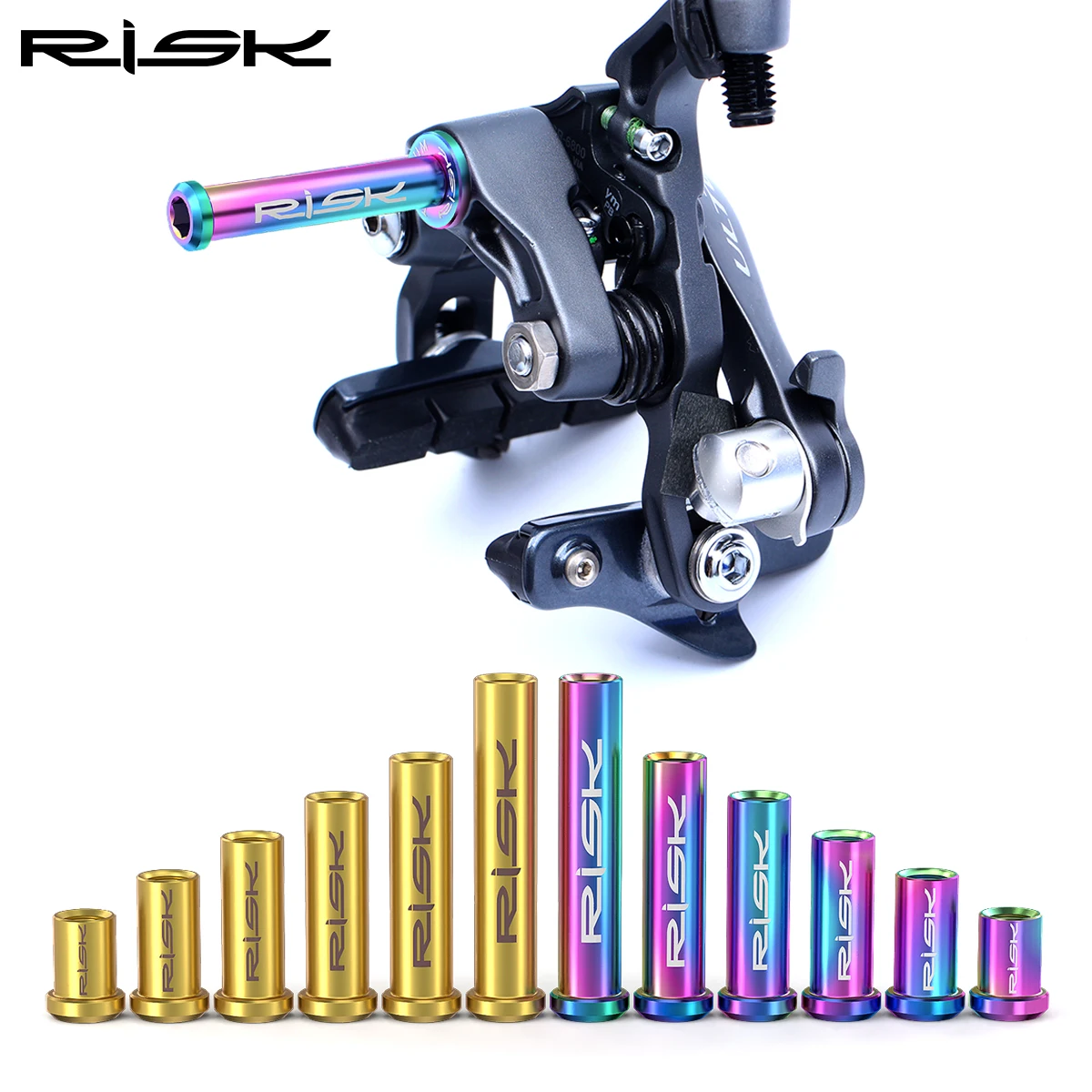 RISK Road Bike C Brake Pivot Center Nut with Washer c Front Rear Brake Caliper Screw Bolt Titanium Alloy M6x10/15/20/25/30/40mm