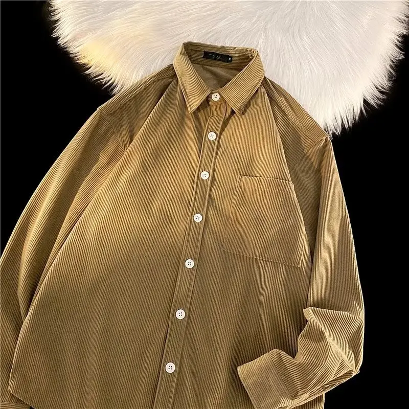 

Men's Spring Autumn Long Sve irt Sli Korean Hong Kong Sle Japanese id Pattern Workwear Outerwear Casual irt