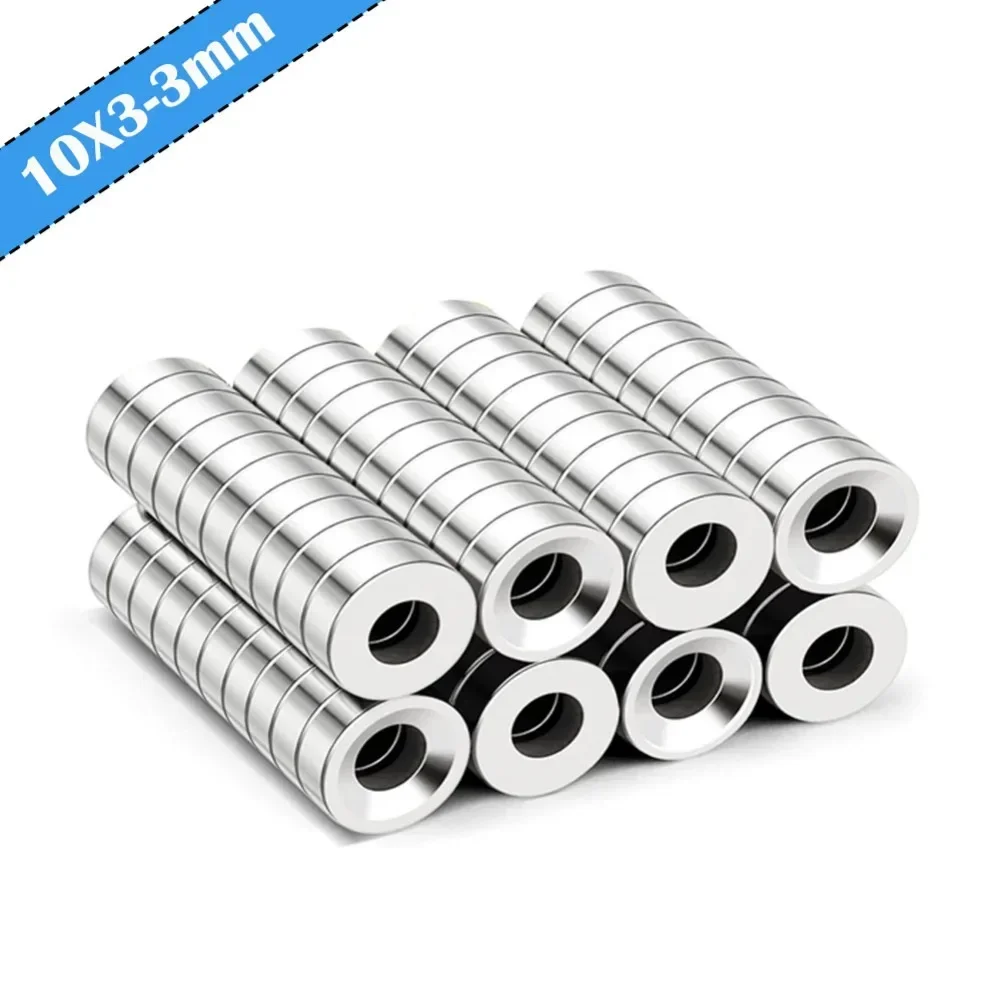 

10-80 Pcs Neodymium Magnet NdFeB 10mm x 3mm Hole3mm Round Super Powerful Strong Permanent Magnetic Fridge Magnet Imanes Magnets