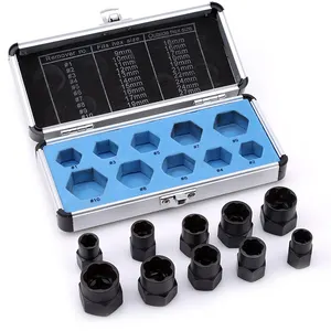 Broken nut bolt extractor, socket head to bring hexagonal screw, screw remover, threading tool kit, 10 -piece black nut set 12 Main Sales Black Set - №11