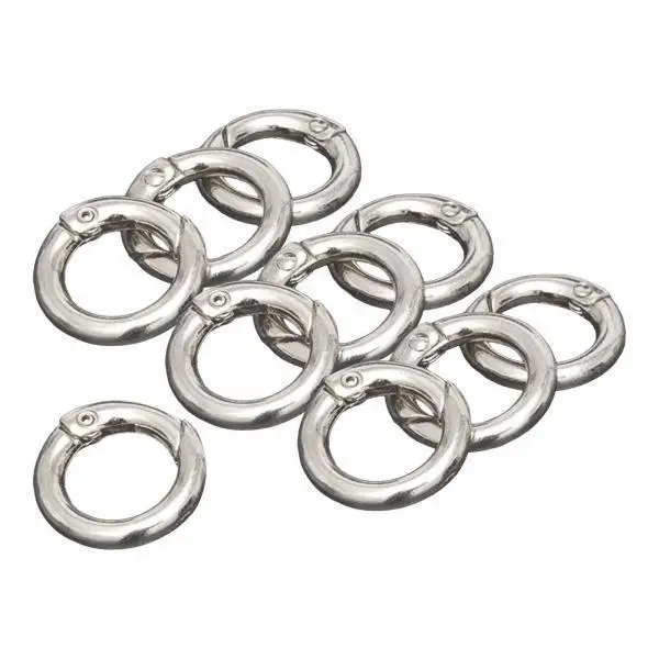 Alloy Chain Link Rings with Hook Clips Jewelry Connector Findings for Dress Clothes Decorative Keyring Crafts