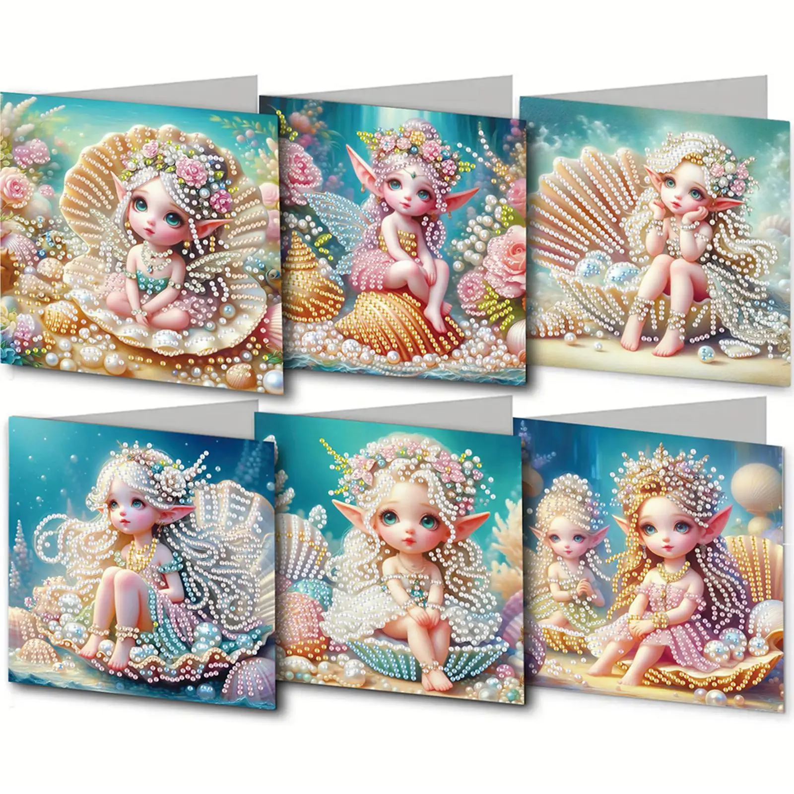 

Набор из 6 открыток для алмазной вышивки с морской тематикой, карточки для алмазной вышивки со стразами, подарок для семьи и друзей