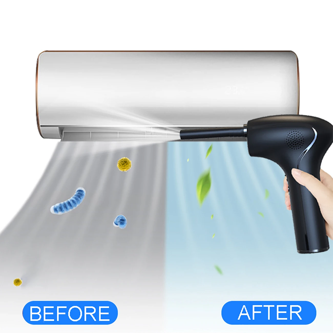 45000RPM  Wireless Air Duster Car Vacuum USB Handheld Compressed Cordless Rechargeable Keyboard  PC Laptop Cleaner Tool