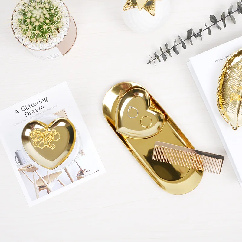 Heart-shape Jewelry Display Tray Jewelry Holder Organizer Storage Tray Ring Bracelet Necklace Storage Tray Stand For Jewelry