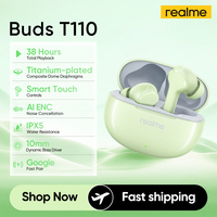 realme Buds T110 TWS Wireless Earphone AI ENC Bluetooth 5.4 38 Hours Battery Life IPX5 Waterproof Headphone